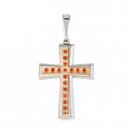 Крест из золота с сапфиром цветноем